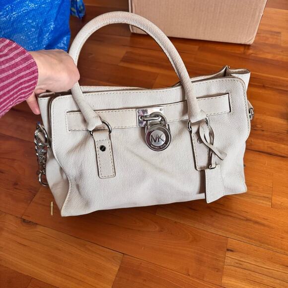 Michael Kors Hamilton Purse bag Cream vanilla ivory pebbles leather - Picture 3 of 10